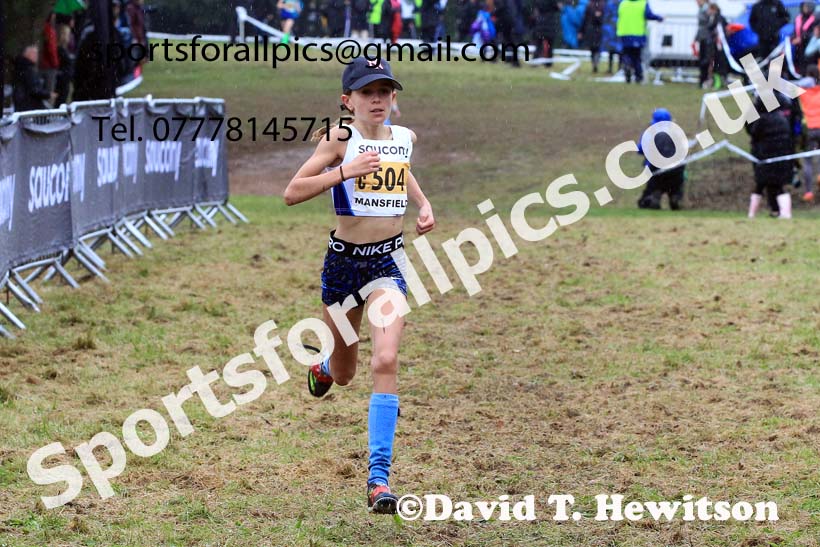 Girls Under-13s 2023 National Cross Country Relays, Berry Hill Park, Mansfield.  Photo: David T. Hewitson/Sports for All Pics